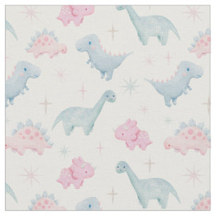 Tissu Dinosaure rose Motif Enfants