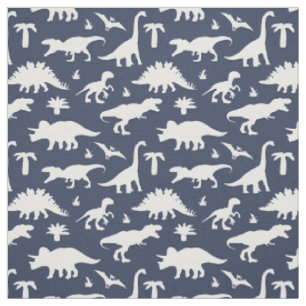 Tissu Dinosaures Bleus Jurassique Dinos Motif