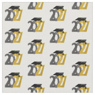 Tissu Diplômés de la promotion 2027 Gris Or