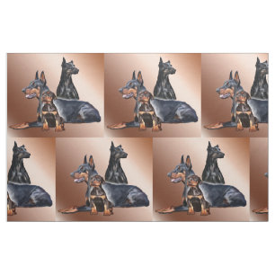 Tissu Doberman Family Dog Breed Fabric