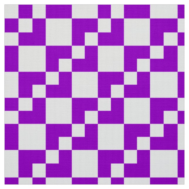Tissu Domino de Patchwork - violet et blanc (Échantillon)