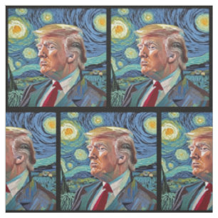 Tissu Donald Trump Starry Night Van Gogh Art Style 2024
