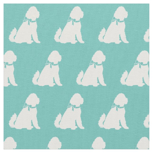 Tissu Doodle d'or Chien Silhouette Animaux de compagnie  (Fermer)