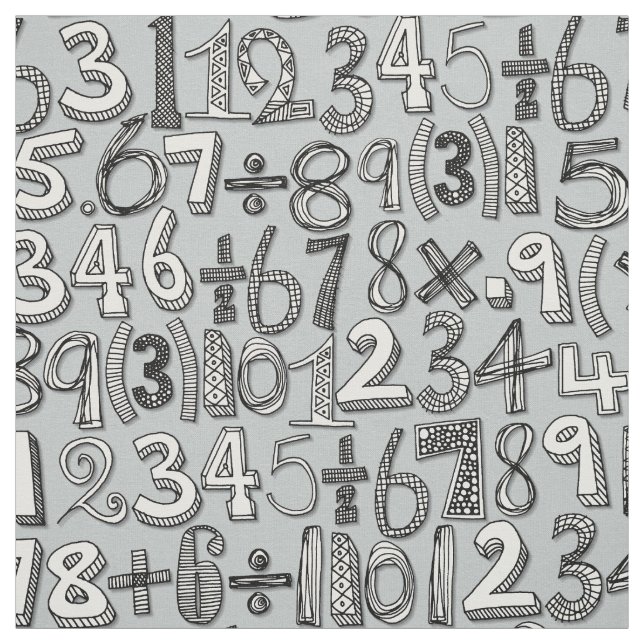 Tissu doodle mathématique (Échantillon)