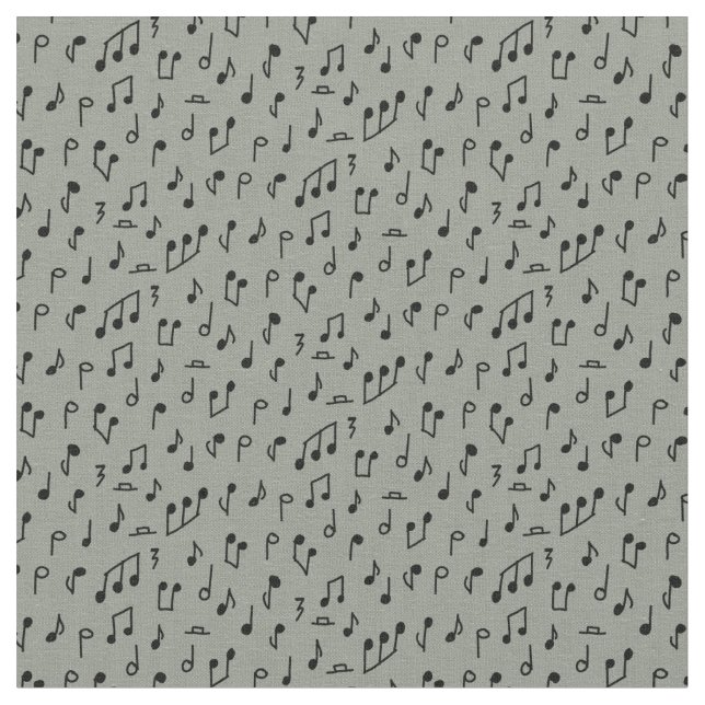 Tissu Doodle music notes black on medium grey (Fermer)