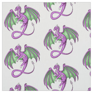 Tissu Dragon pourpre et vert