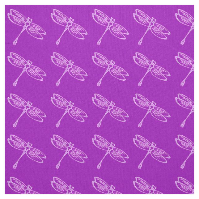 Tissu Dragonflies, orchidée pâle sur violet profond (Échantillon)