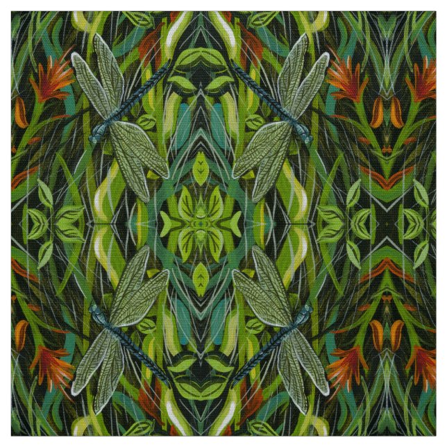 Tissu Dragonfly vert (Échantillon)
