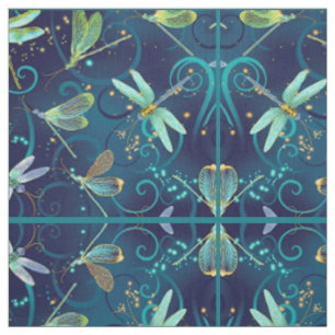 Tissu Dragonly Turquoise