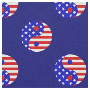 Tissu drapeau américain le patriotique yin yang étoiles