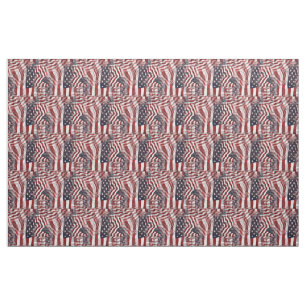 Tissu Drapeau américain Red White Blue Stripes Motif