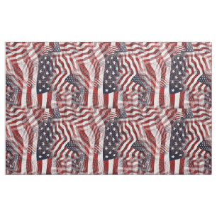 Tissu Drapeau américain Red White Blue Stripes Motif