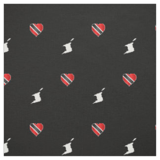 Tissu Drapeau cardiaque et carte patriotique Trinité-et-