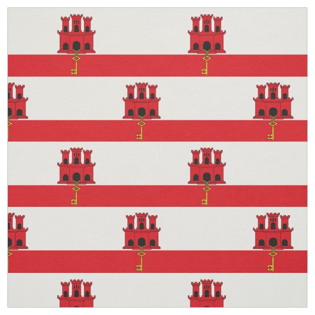 Tissu Drapeau de Gibraltar (Échantillon)