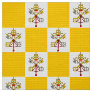 Tissu Drapeau de l'église catholique jaune motif du Vat