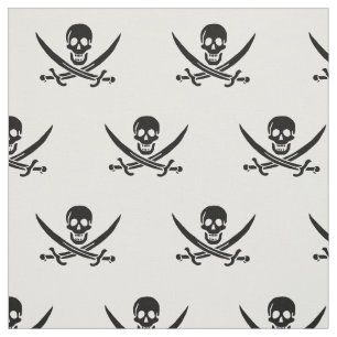 Tissu Drapeau de pirate Crâne croisé épées