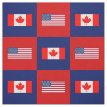 Drapeau des États-Unis, drapeau du Canada en bleu 