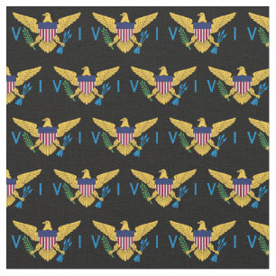 Tissu Drapeau des îles Vierges américaines - Noir