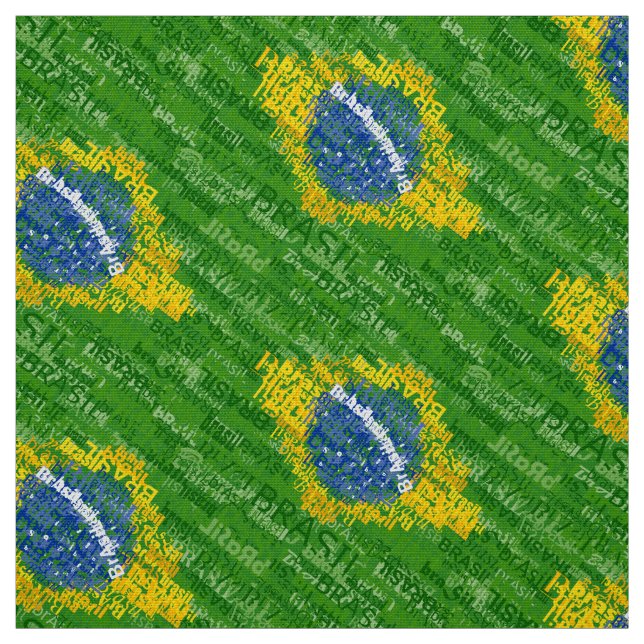 Tissu Drapeau des textes du Brésil (Échantillon)