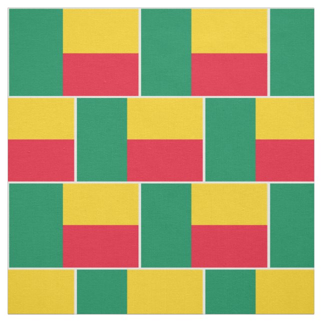 Tissu Drapeau du Bénin patriotique (Échantillon)