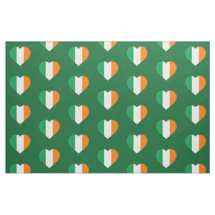 Tissu Drapeau irlandais mignon Coeurs irlandais Motif St