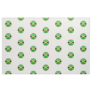 Tissu Drapeau jamaïcain rond brillant