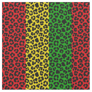 Tissu Drapeau Rasta Motif Empreinte de léopard couleur