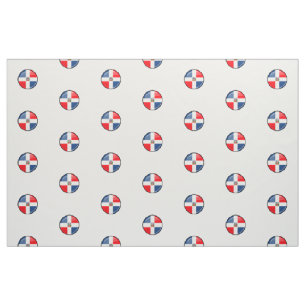 Tissu Drapeau rond brillant de la République Dominicaine
