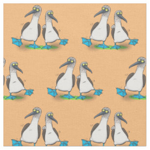 Tissu Drôle bleu pieds croisés dessin de dessins animés