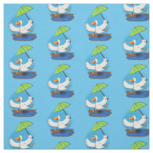 Tissu Drôle canard avec parapluie dessin animé