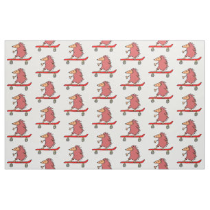 Tissu Drôle Cartoon Cute Hedgehog Skateboard