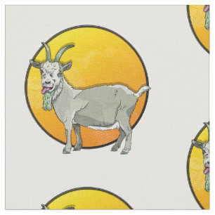 Tissu Drôle dessin animé chèvre
