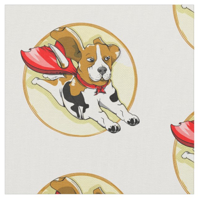 Tissu Drôle dessin animé chien beagle (Fermer)