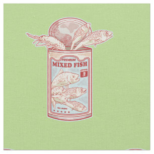 Tissu Drôle poisson en conserve