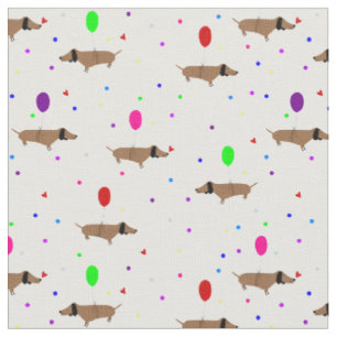 Tissu drôles chiens vierges ballons dachshund