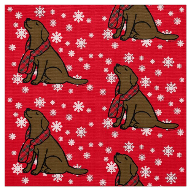 Tissu Écharpe de tartan de Labrador de chocolat (Échantillon)