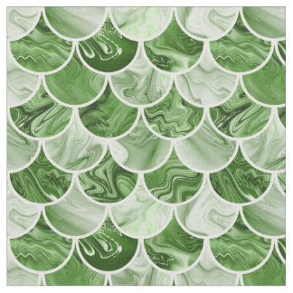 Tissu Échelle verte de sirène