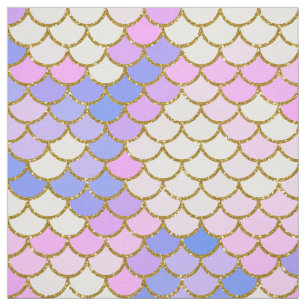 Tissu Échelles de sirène multicolore et Parties scintill