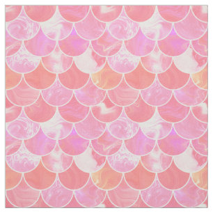 Tissu Échelles de sirène rose