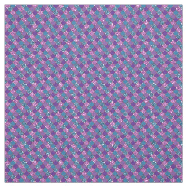 Tissu Échelles de sirène rose et bleu (Échantillon)