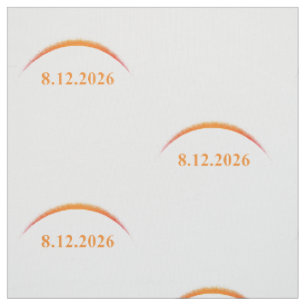 Tissu éclipse solaire totale 12 août 2026 soleil orange