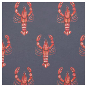 Tissu Écrevisses d'aquarelle de la Louisiane Cajun et