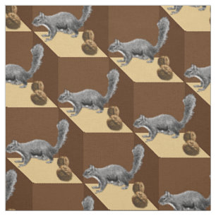 Tissu Écureuil Et Noix