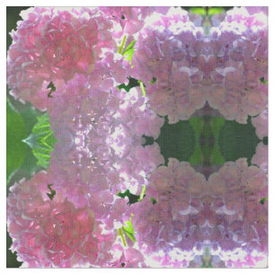 Tissu Élégant boho rose florales fleurs hydrangées