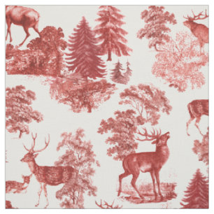 Tissu Elégant bois de cerf de Toile Rouge Vintage