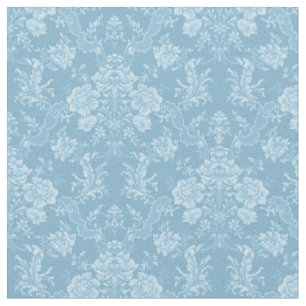 Tissu Élégant chic floral romantique Damask-Pastel Blu