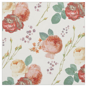 Tissu Élégant Chic Rose Roses Motif Floral