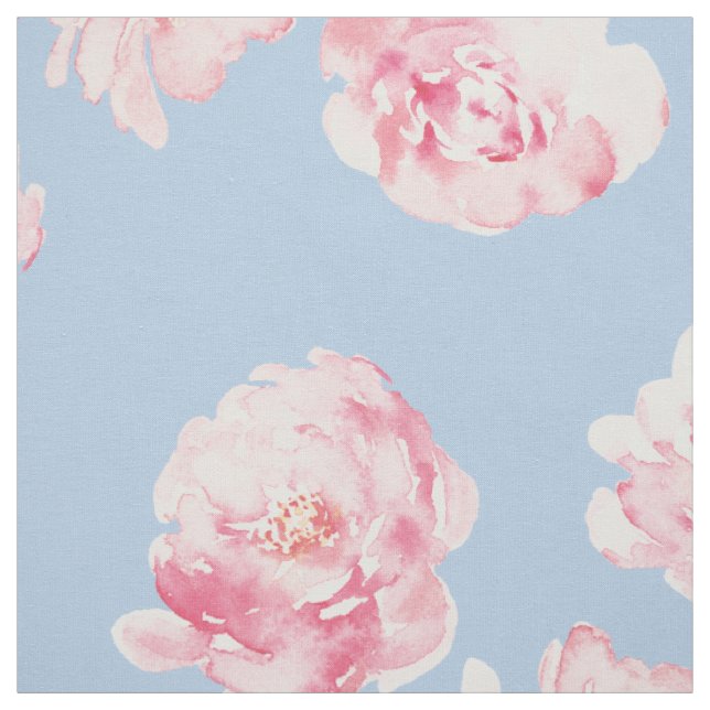 Tissu Élégant Couleur D'Aquarelle Rose Et Bleu (Échantillon)