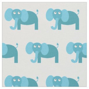 Tissu Élégant Éléphant Enfant Bébé Nurserie Bleu Clair
