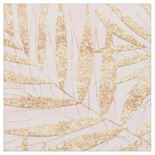 Tissu Elégant Gold Tropical Palm Feuille Rose Design